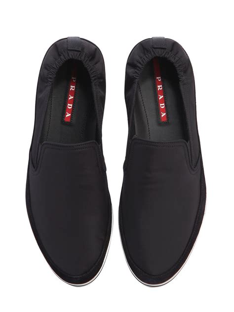 black men's prada sneakers|Prada men's slip on sneakers.